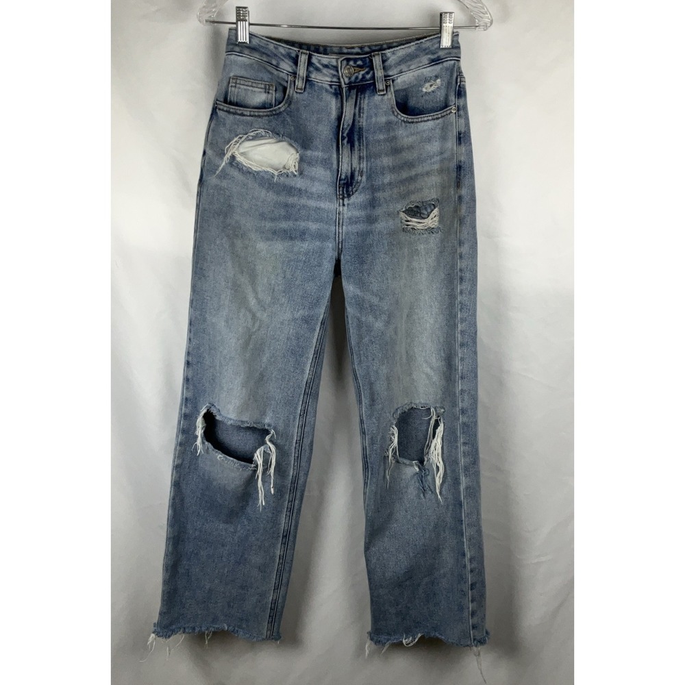 Pac Sun Women's Size 26 90s Boyfriend Jeans Destroyed Wide Leg High Waist